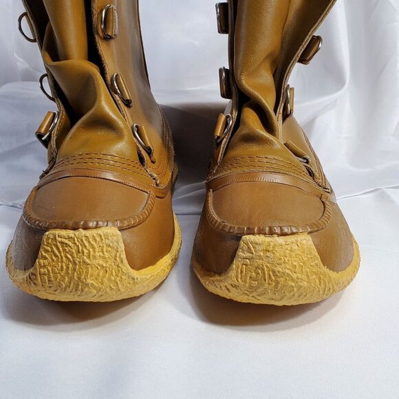 VTG Sorel Kaufman Chugalug Leather Winter Boots Rubber Soles Mens size 8 - Picture 6 of 16